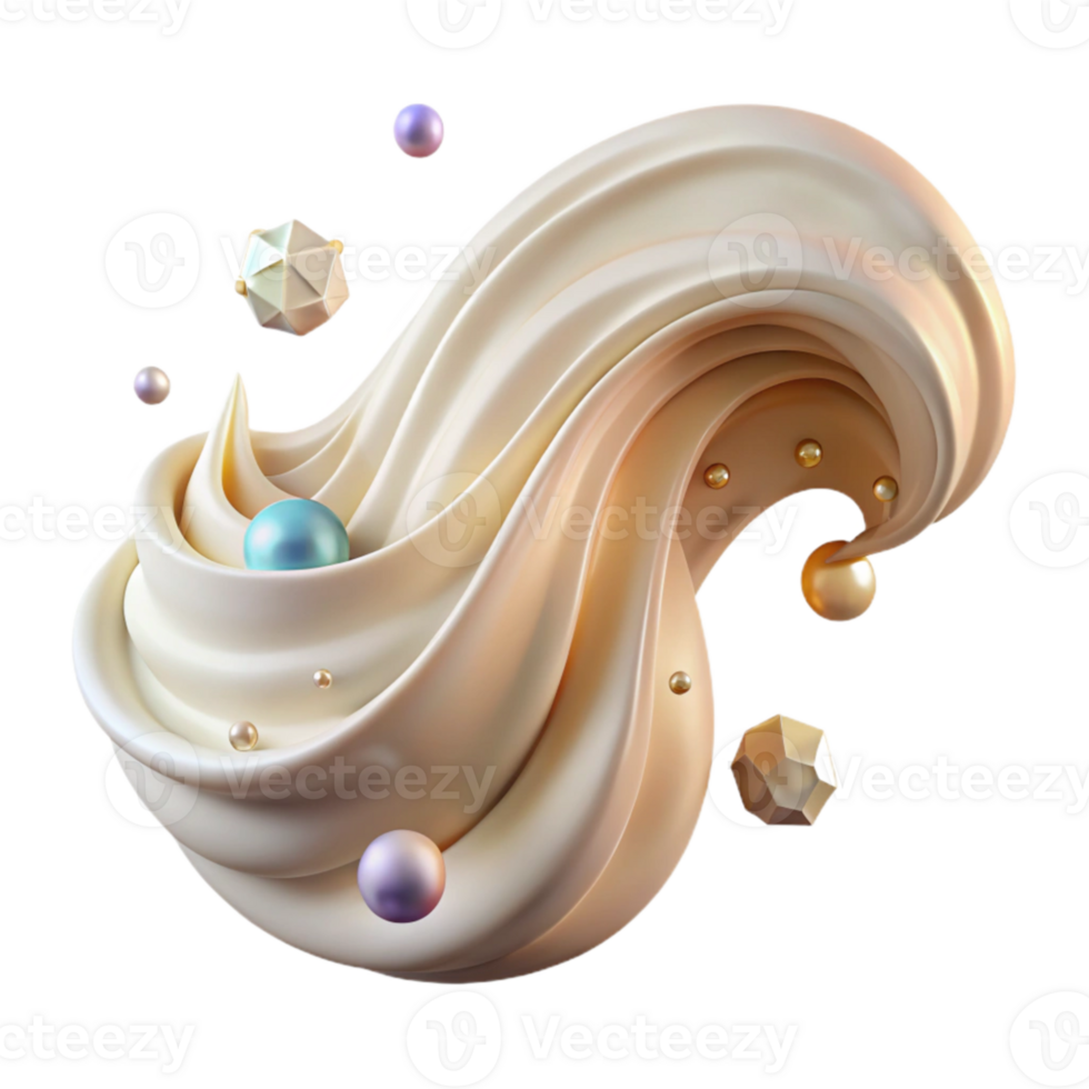 stunning abstract Cream Wave Transparent for Fluid Dynamics exclusive png