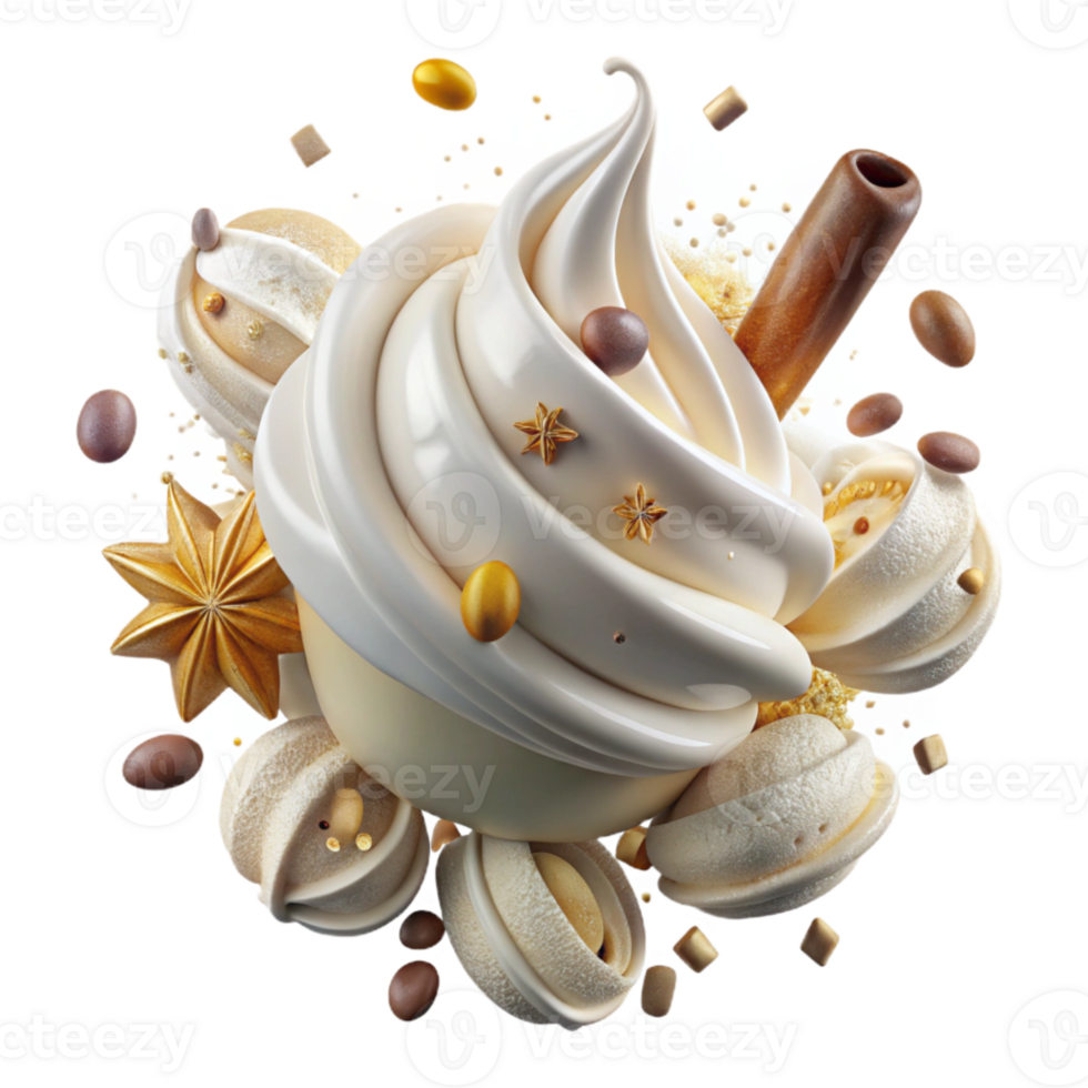 wonderful abstract Cream White Vanilla Bean Texture Sweet Spice Transparent authentic png