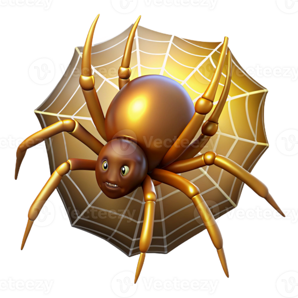beautiful abstract A mischievous Anansi the spider, spinning a web of golden thread, illuminated by dappled sunlight. West African folklore style authentic png