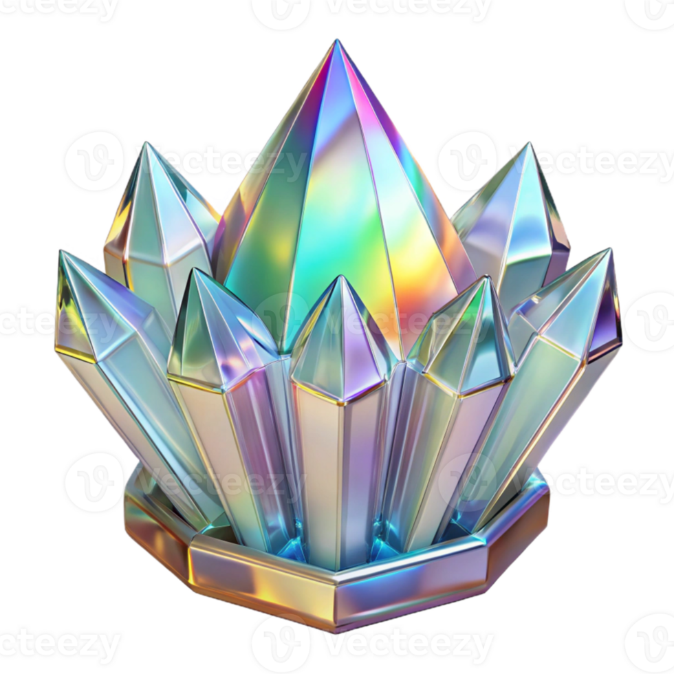 beautiful creative Crystal palace, intricate facets, rainbow refractions, art nouveau style original png
