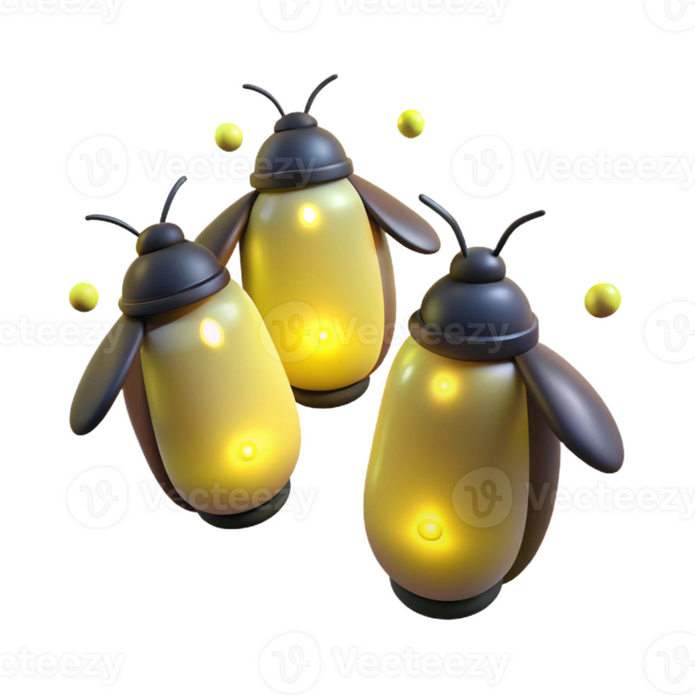 impressive creative A group of fireflies glowing in the night, forest setting, dark background detailed png