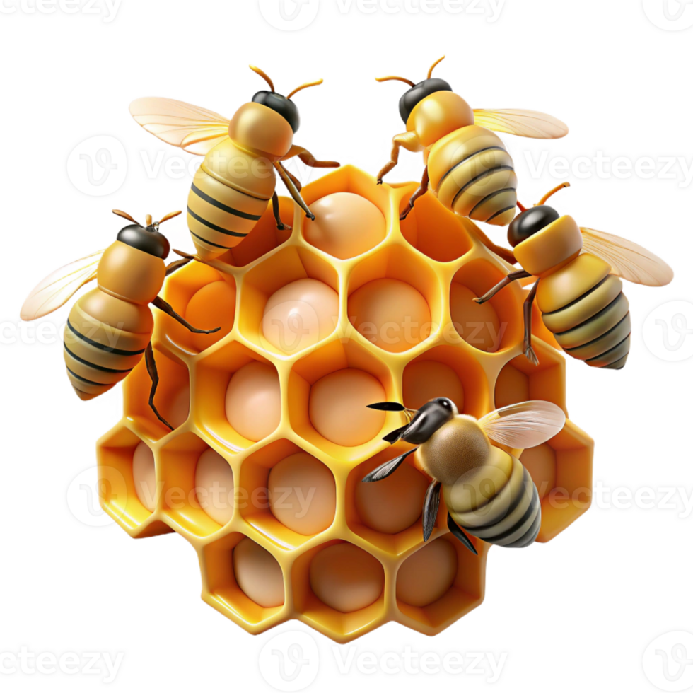 impressive rustic A swarm of bees buzzing around a honeycomb, close-up, macro photography style exclusive png