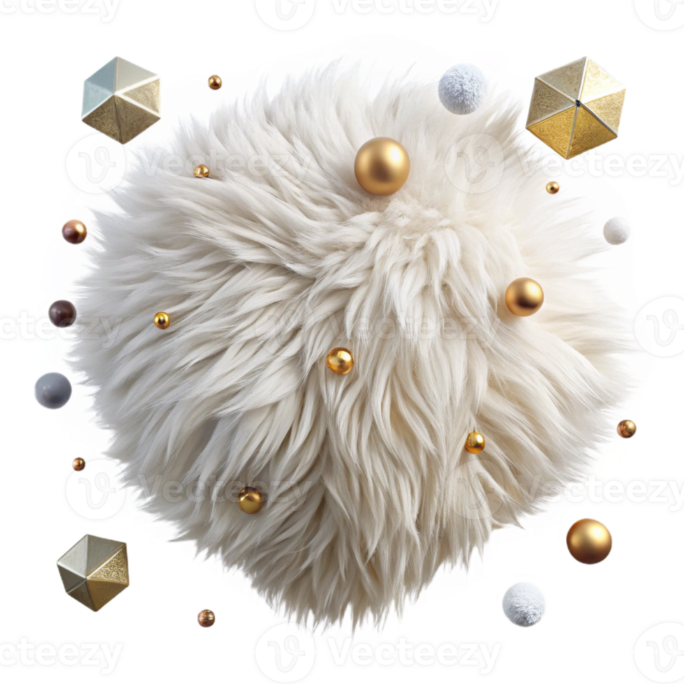 wonderful minimalist Creamy White Fur Texture Cutout for Fashion Projects png
