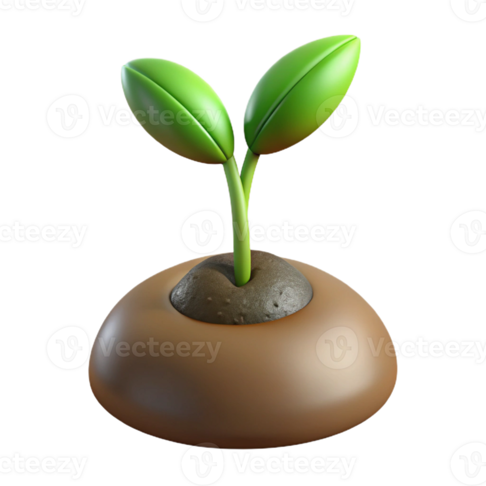 wonderful abstract A sprouting seedling pushing through rich soil, close-up, dramatic lighting 4K png