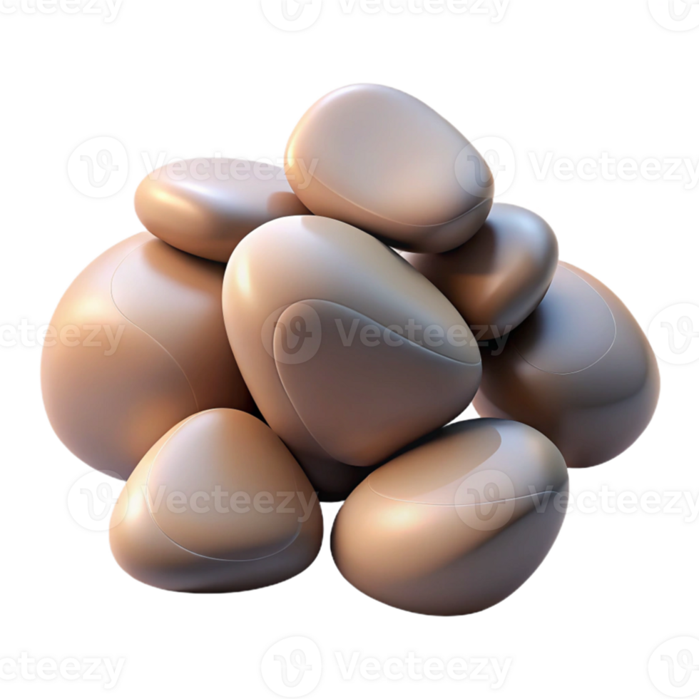 wonderful vintage A group of pebbles on a beach, smooth and polished, soft lighting original png