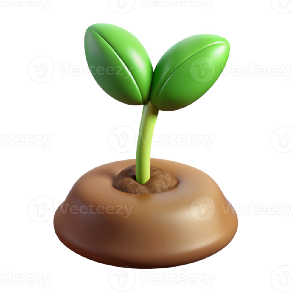 impressive abstract A sprouting bean seedling pushing through the soil, soft lighting, time-lapse photography style professional png