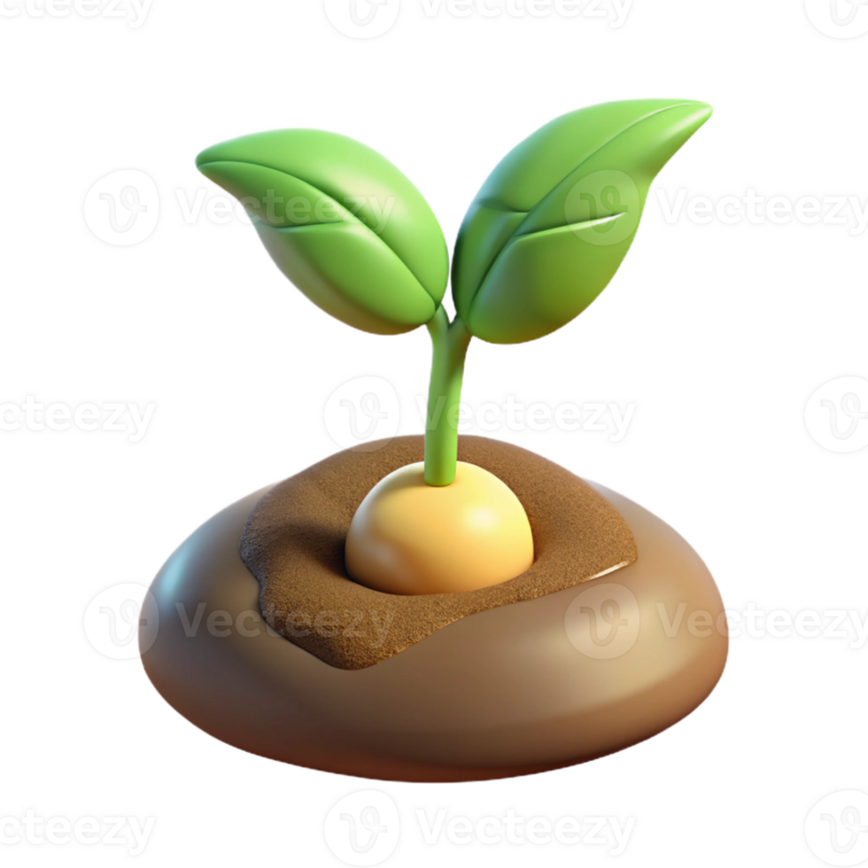 wonderful artistic A sprouting bean seedling pushing through the soil, soft lighting, time-lapse photography style high quality png
