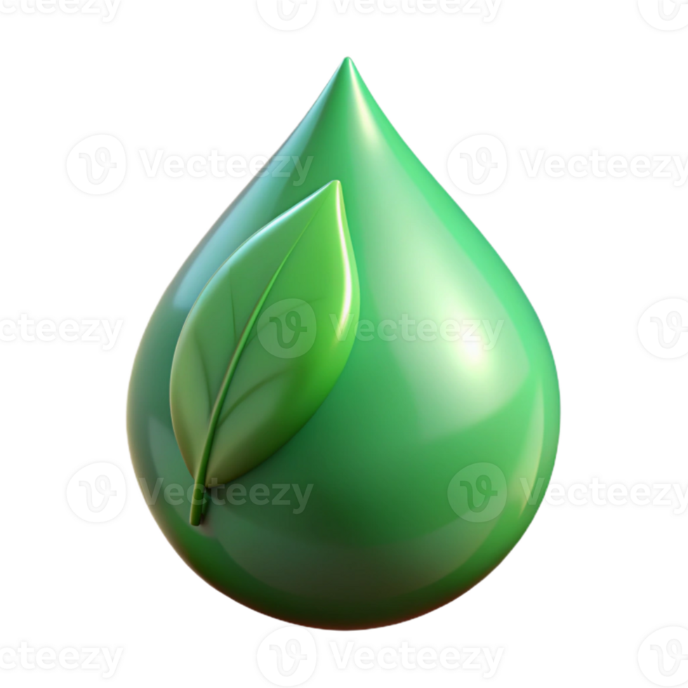 vibrant contemporary A single perfect raindrop on a green leaf, reflecting the surrounding environment, macro photography professional png