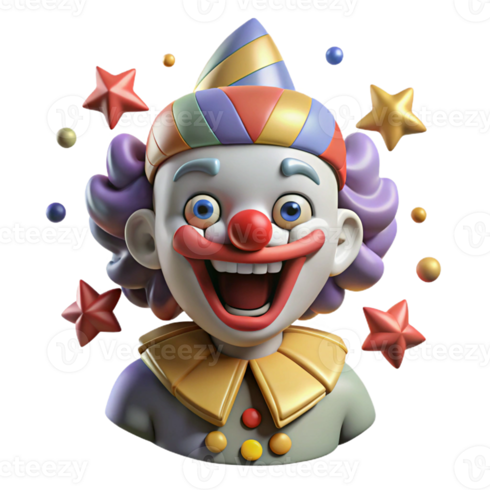 stunning creative Creepy Clown Cutout for Circus Themes authentic png
