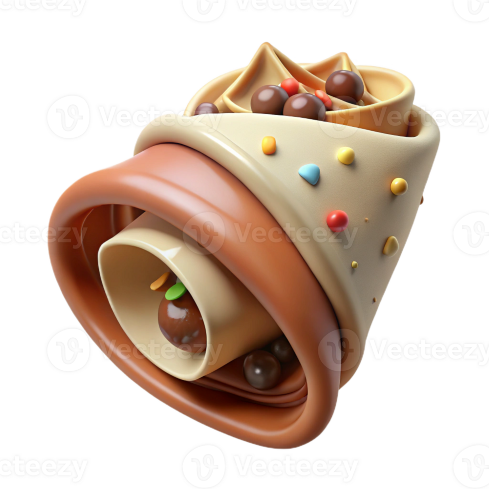 serene traditional Crepe Nutella Filling Dessert Transparent Cafe Menu professional png