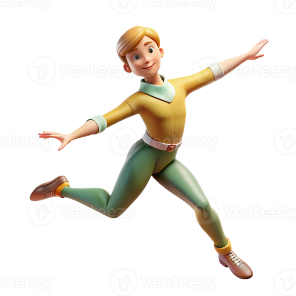magnificent modern Portrait of a dancer in mid-leap, dynamic motion blur, Art Deco style authentic png