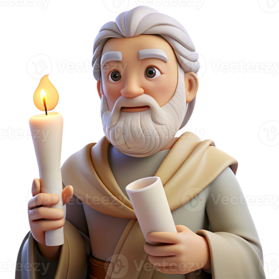 stunning rustic Portrait of an ancient philosopher with a long white beard, a thoughtful expression, and a scroll in hand, lit by warm candlelight, classical Greek style detailed png