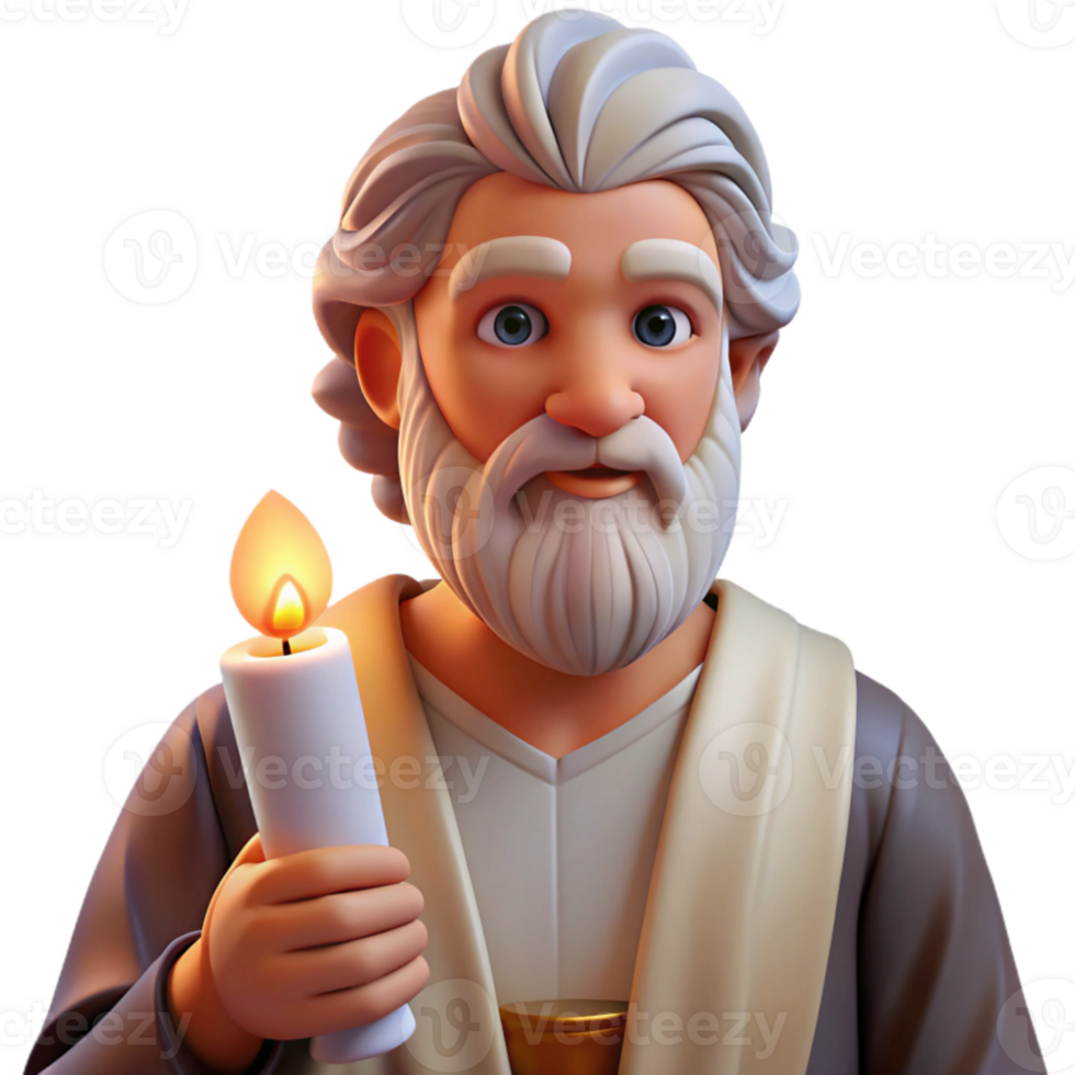 wonderful artistic Portrait of an ancient philosopher with a long white beard, a thoughtful expression, and a scroll in hand, lit by warm candlelight, classical Greek style high quality png
