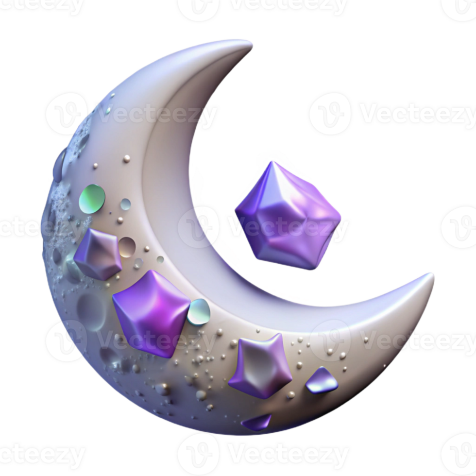 wonderful rustic Crescent Moon Lunar Surface Isolated for Night Sky Projects genuine png