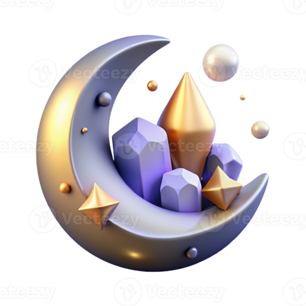 serene creative Crescent Moon Night Sky Cutout for Mystical Illustrations detailed png