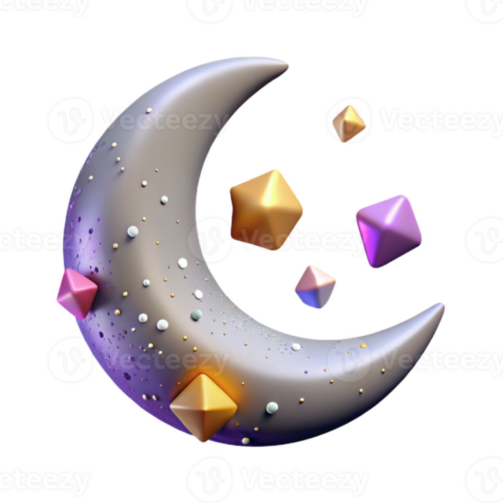 serene traditional Crescent Shape Moon Isolated for Night Sky Art authentic png