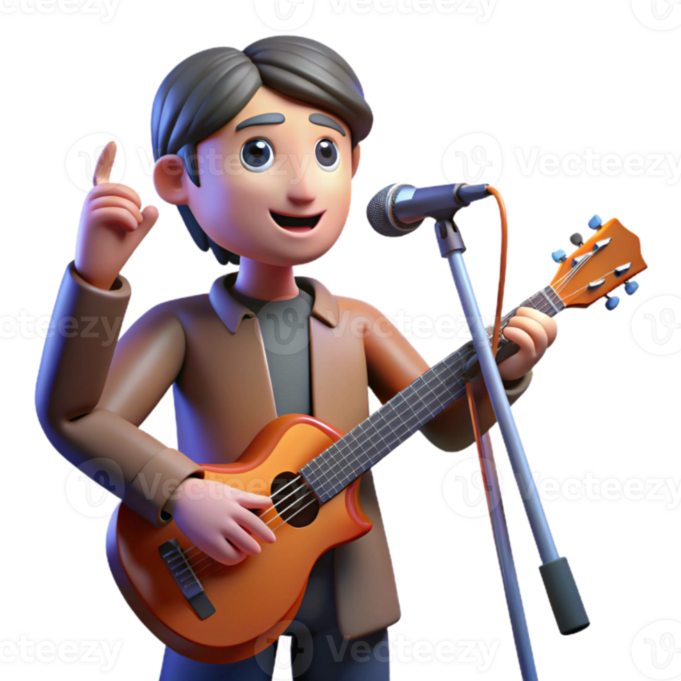 dramatic modern Portrait of a passionate musician with an instrument, spotlight lighting, concert photography style 4K png