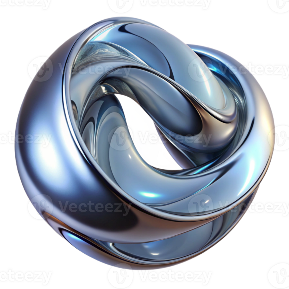 elegant creative A fluid, morphing sculpture of chrome and glass, with realistic reflections and refractions, under a cool, ambient light authentic png