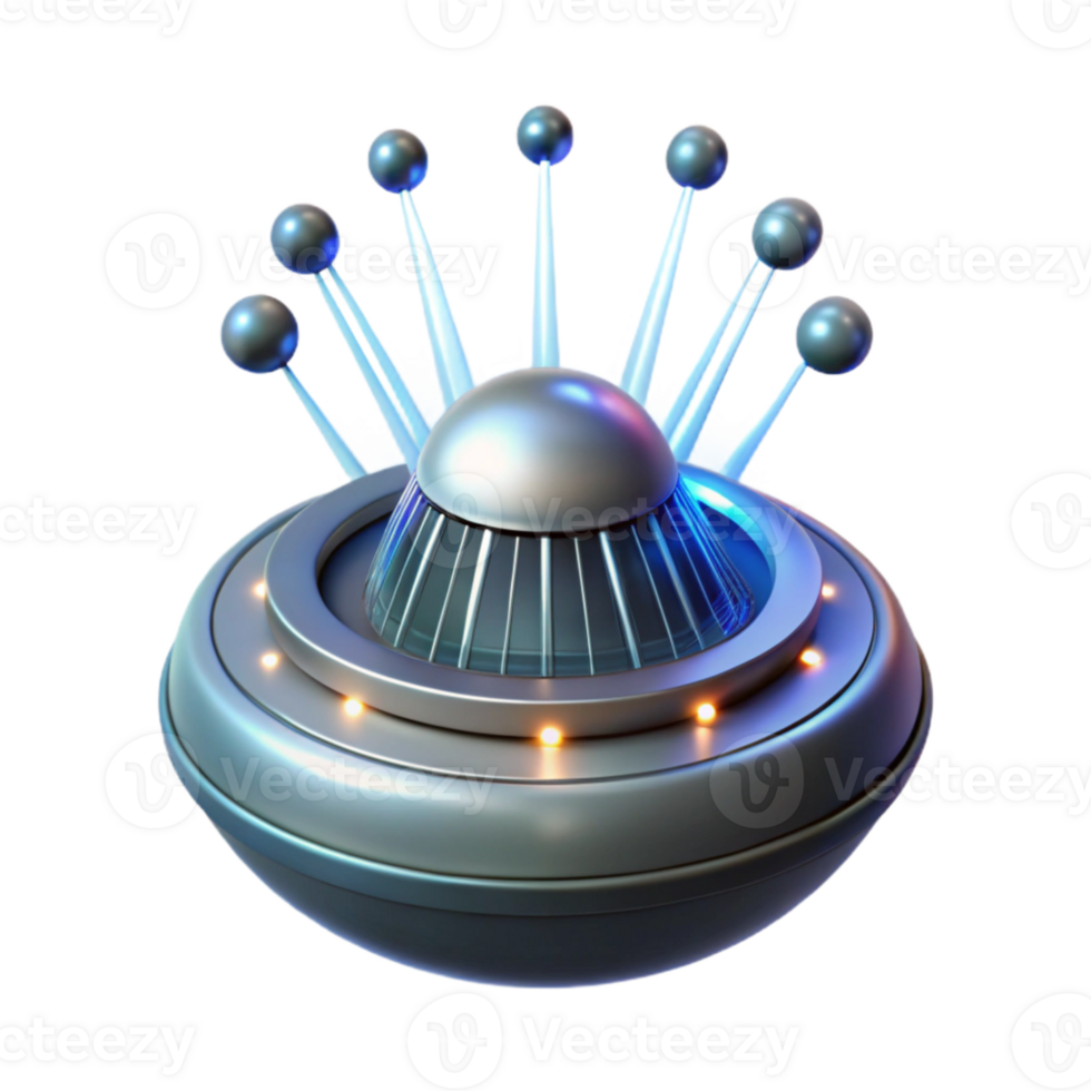 beautiful creative A levitating artificial intelligence core, emitting beams of light and data streams, futuristic and abstract style premium png