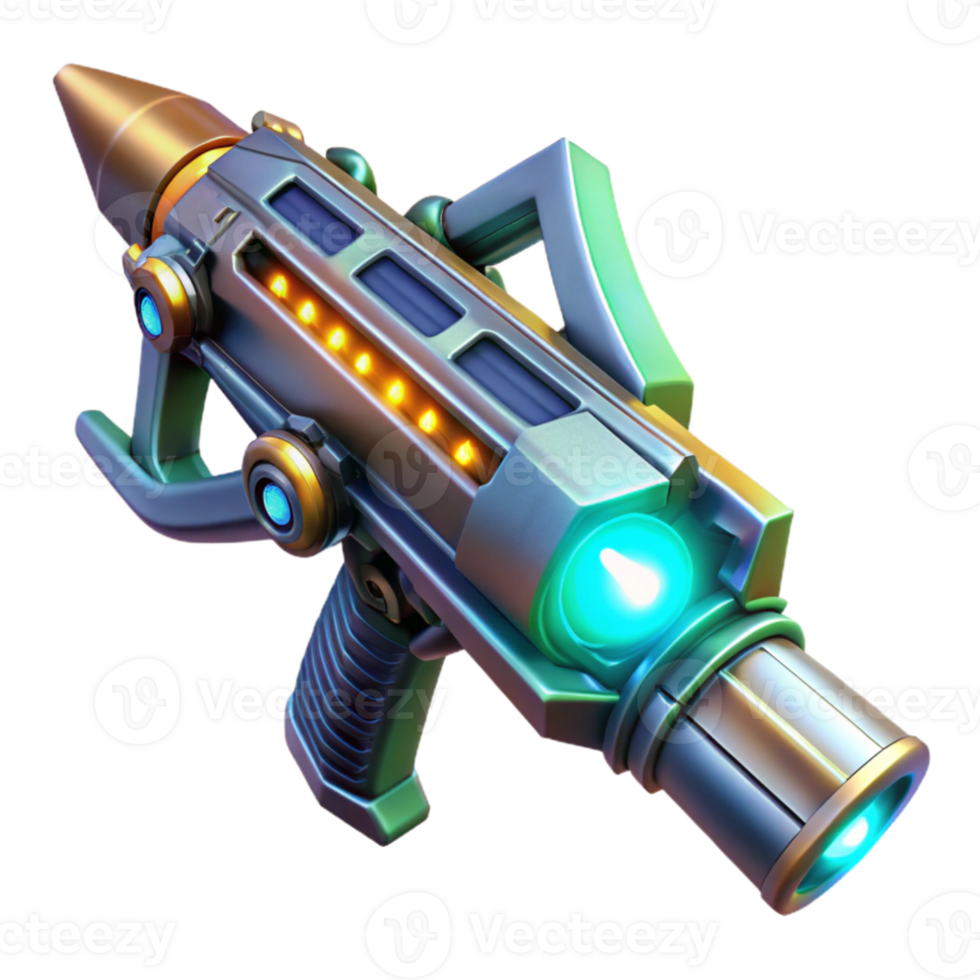 extraordinary artistic A futuristic weapon, glowing with energy, intricate design with glowing details, science fiction style genuine png