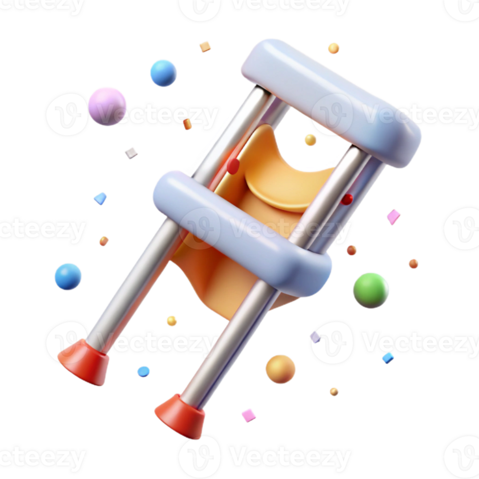 elegant rustic Crutches Injury Support Icon Isolated for Healthcare Websites png