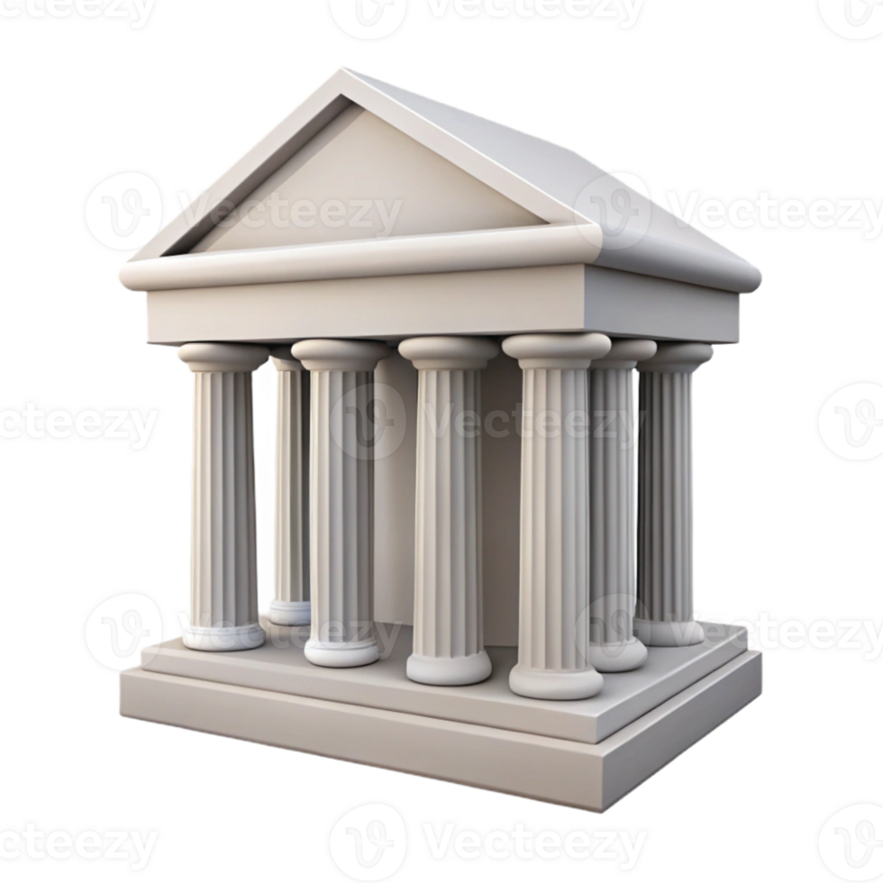 beautiful classic Greek temple, Doric columns, white marble, Mediterranean sunlight, classical architecture illustration exclusive png