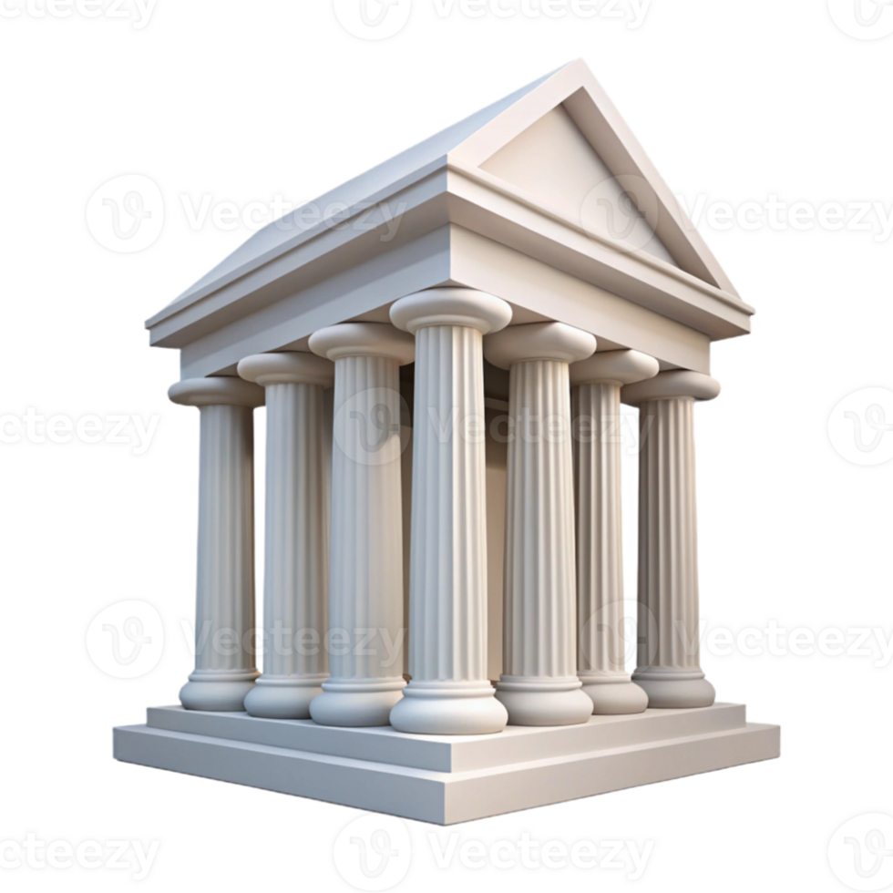 impressive classic Greek temple, Doric columns, white marble, Mediterranean sunlight, classical architecture illustration high resolution png