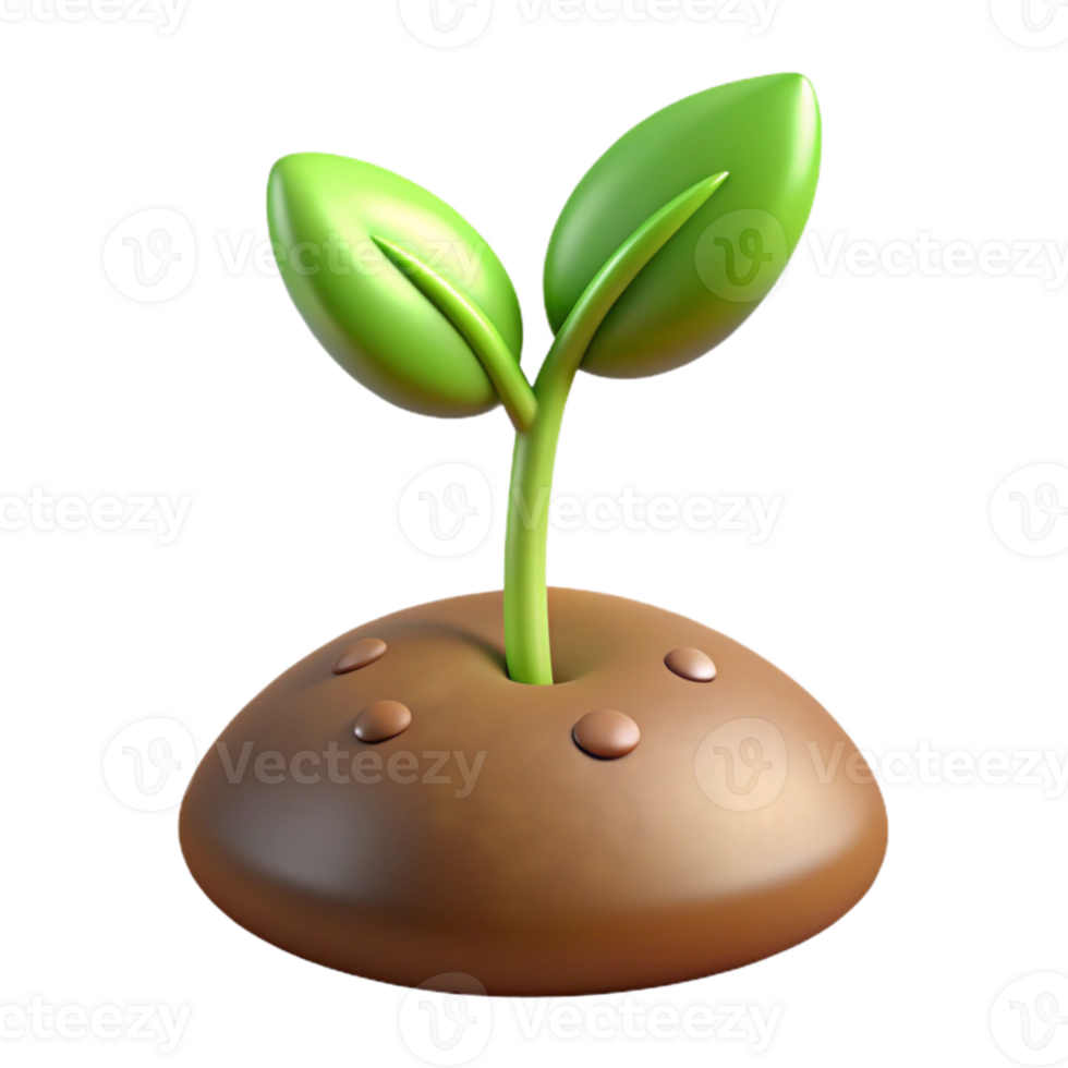 wonderful rustic A sprouting seed pushing through the soil, delicate details, new life and growth, macro photography premium png