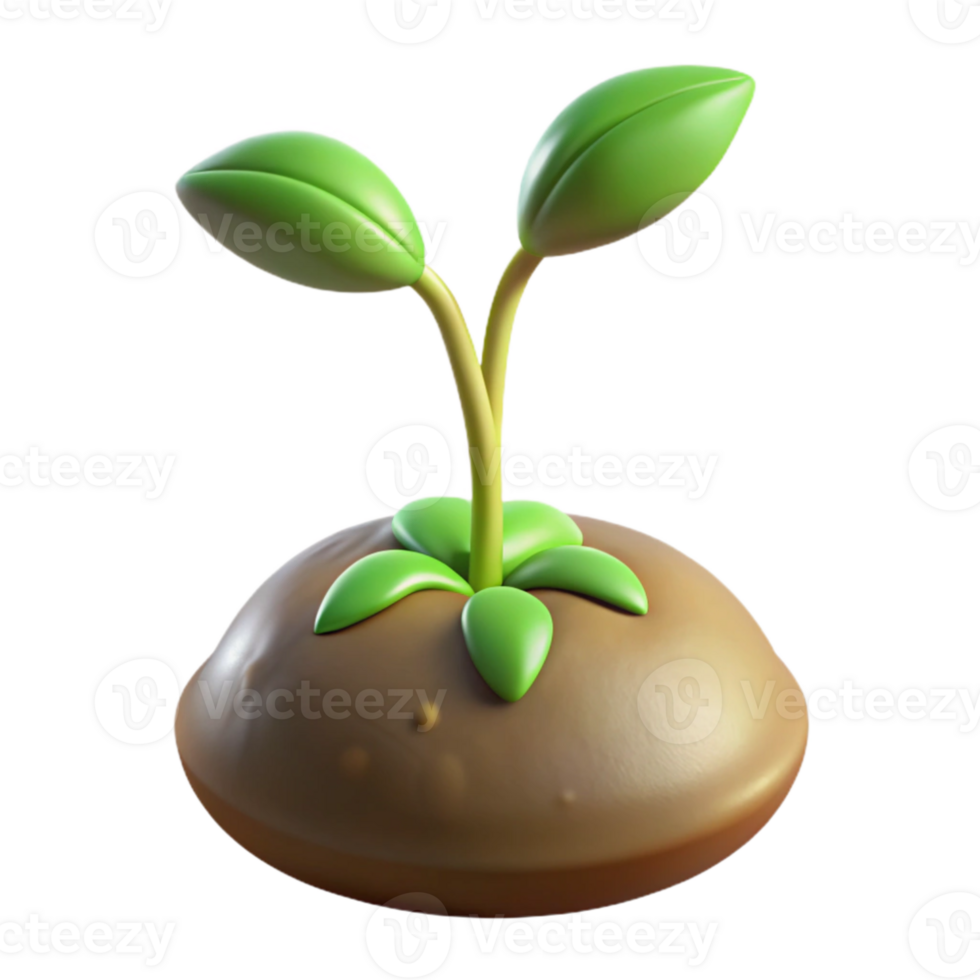 dramatic rustic A sprouting seed pushing through the soil, delicate details, new life and growth, macro photography premium png