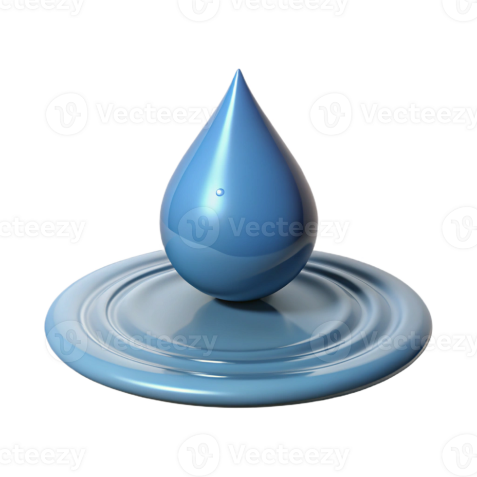 impressive modern A single raindrop falling onto the surface of a still pond, creating ripples, realistic water physics, soft lighting premium png