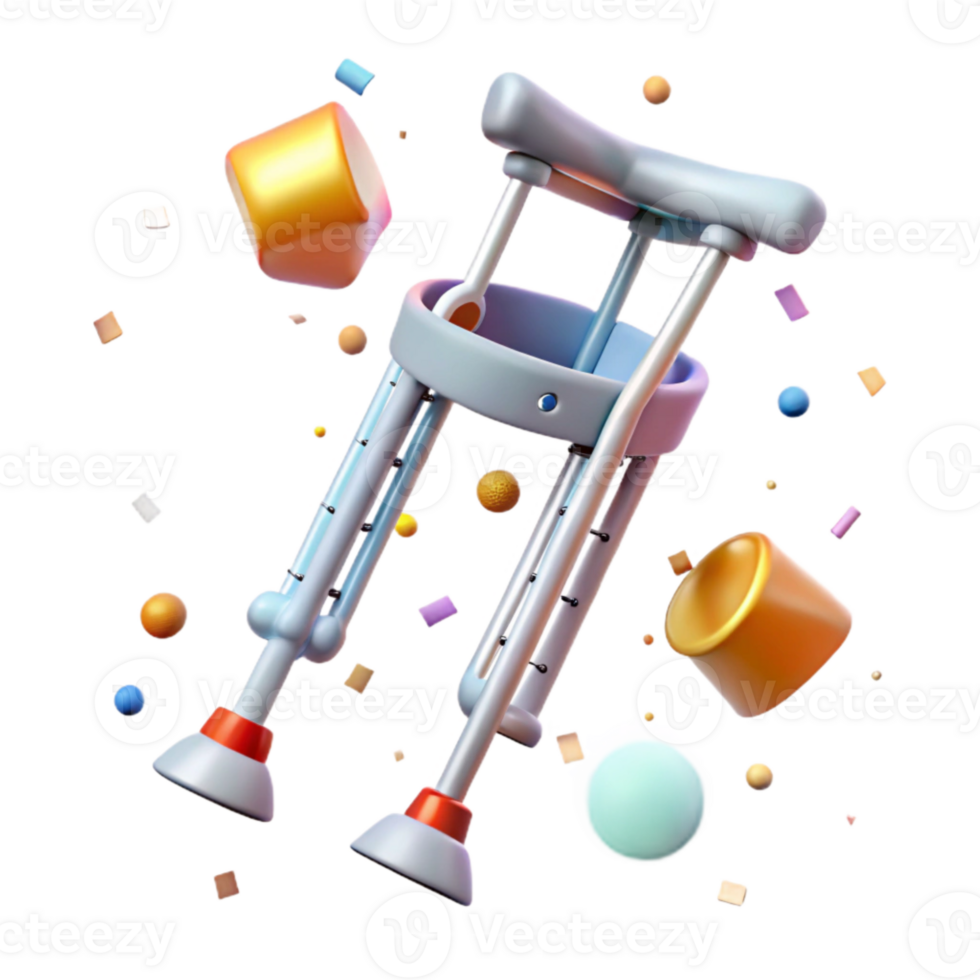 impressive creative Crutches Mobility Aid Isolated for Healthcare Accessibility high quality png