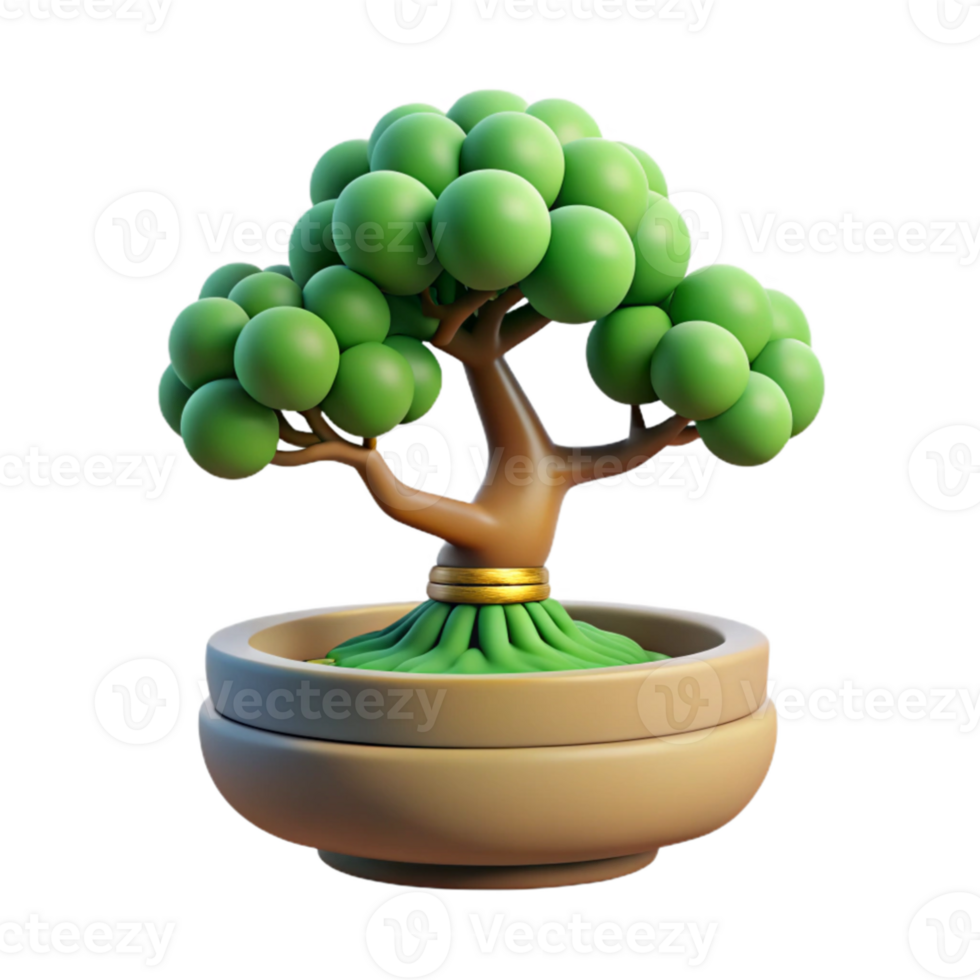 extraordinary abstract A bonsai tree in a pot, miniature, serene, meditative original png
