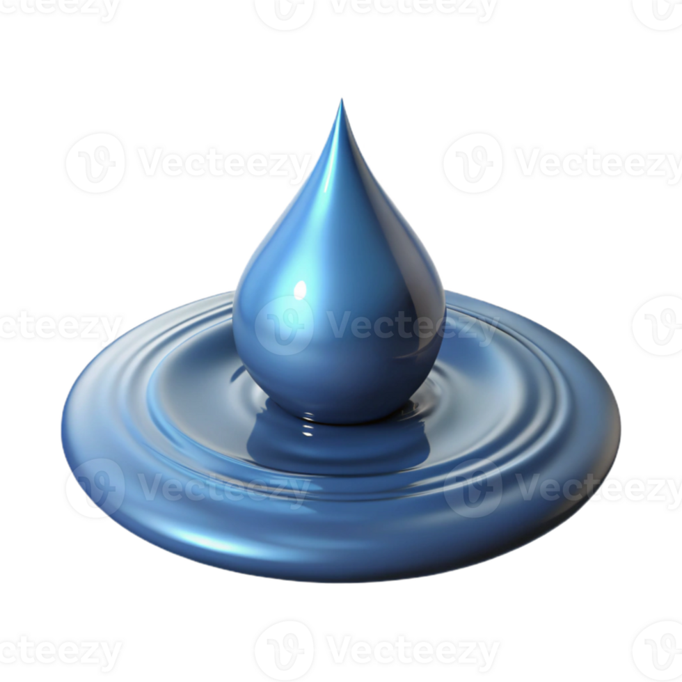 serene traditional A single raindrop falling onto the surface of a still pond, creating ripples, realistic water physics, soft lighting original png
