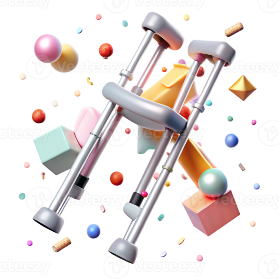 wonderful vintage Crutches Mobility Aid Isolated for Healthcare Accessibility original png