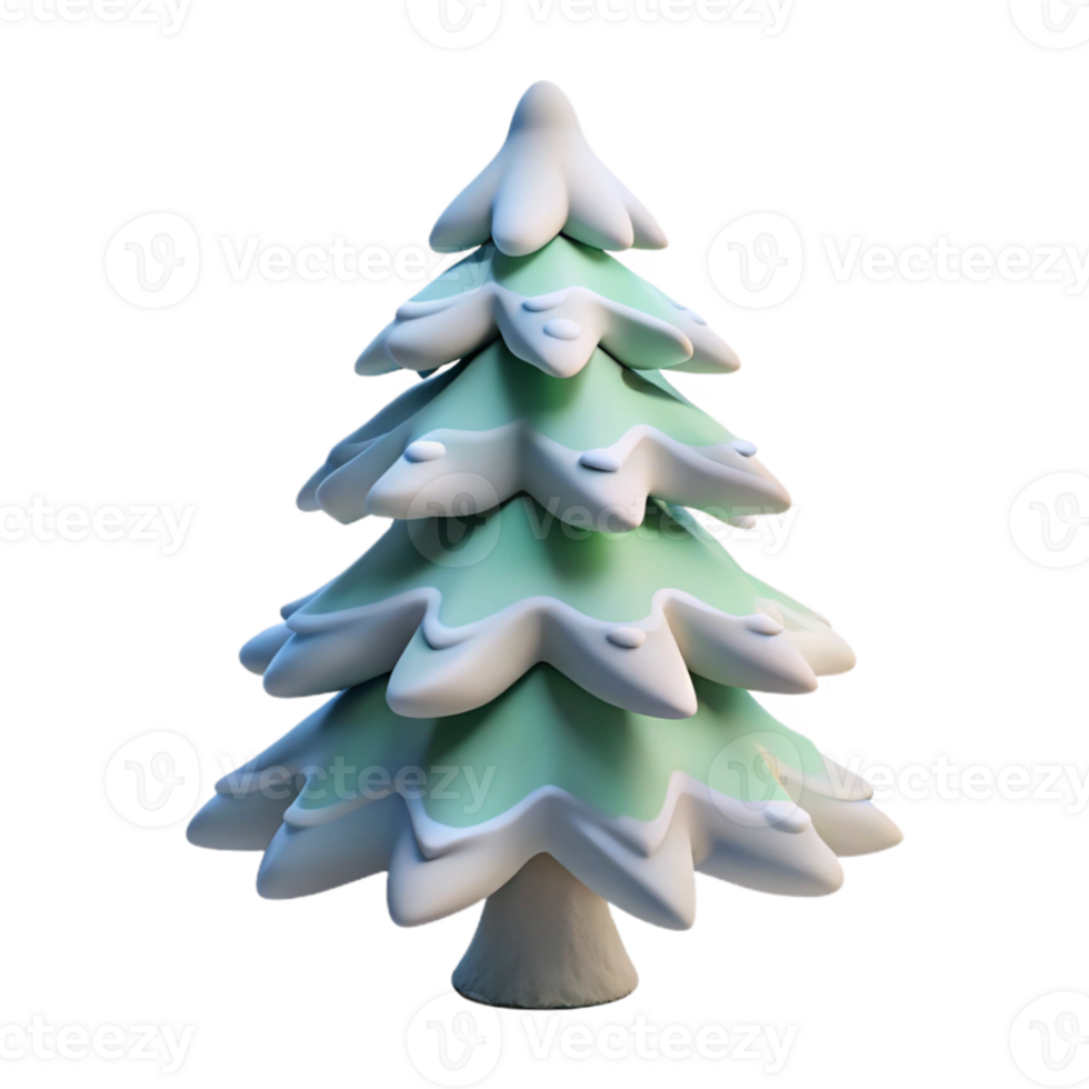 magnificent creative A snow-covered pine tree, isolated against a white sky, minimalist composition, soft lighting authentic png