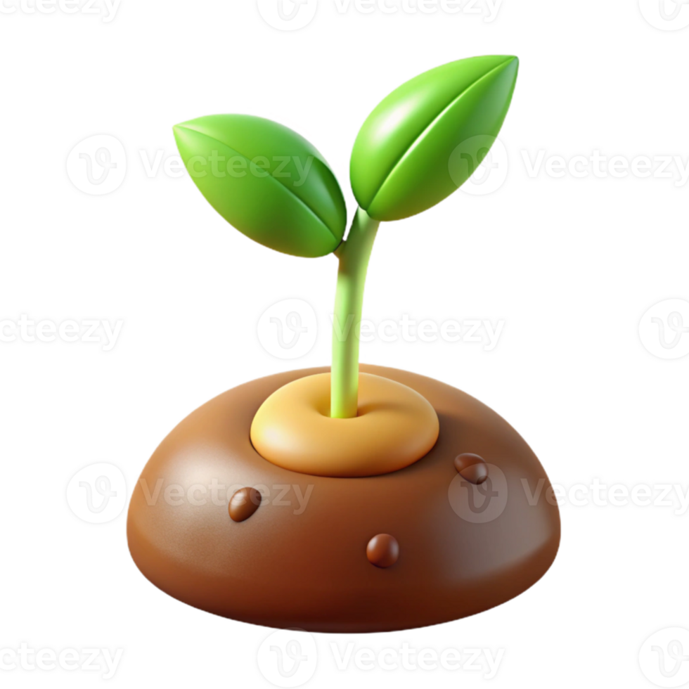vibrant artistic A sprouting seed, pushing through the soil, close-up, warm lighting, lifelike detail 4K png