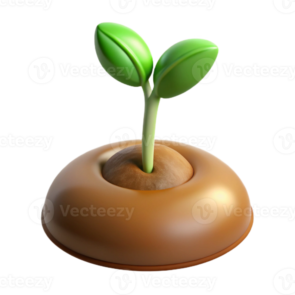 beautiful contemporary A sprouting seed, pushing through the soil, close-up, warm lighting, lifelike detail detailed png