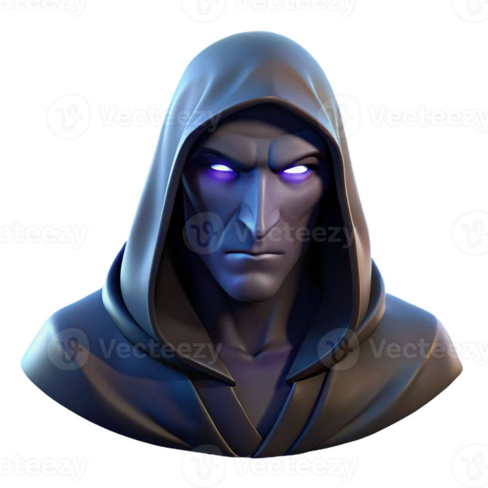 impressive modern Portrait of a mysterious figure shrouded in shadows, illuminated by a single beam of moonlight, rendered in a dark fantasy art style detailed png