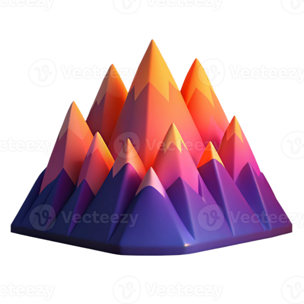 vibrant abstract A mountain range at sunset, vibrant colors, silhouette style, dramatic lighting professional png