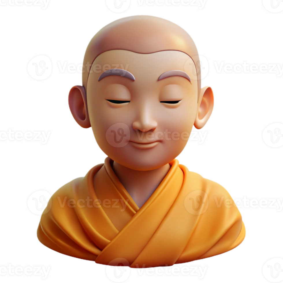 extraordinary traditional Portrait of a serene meditating monk with closed eyes, peaceful expression, and flowing robes, lit by a soft golden aura detailed png