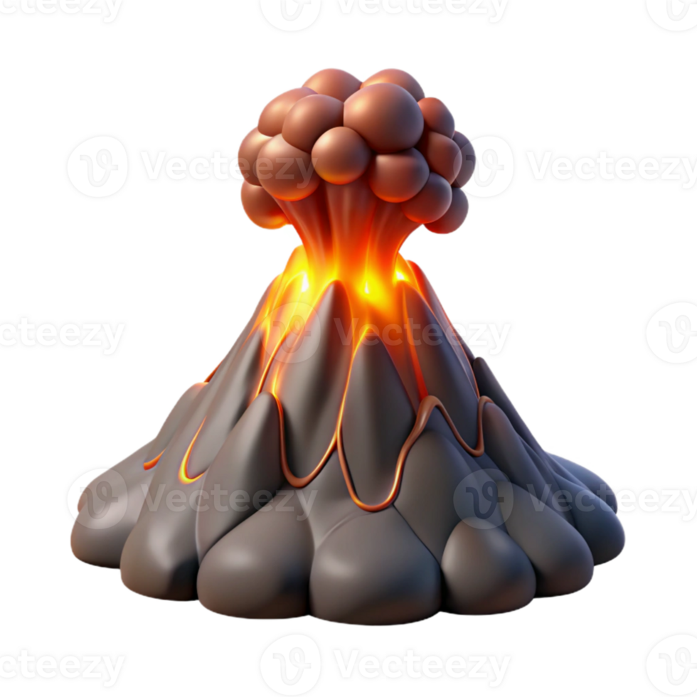 wonderful classic A volcanic eruption, spewing lava and ash, dramatic lighting, photorealistic style high quality png