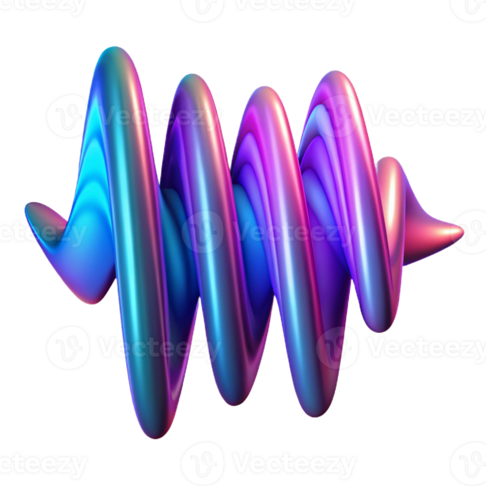 elegant abstract An abstract representation of sound waves rendered in vibrant, pulsating colors, synthwave style premium png
