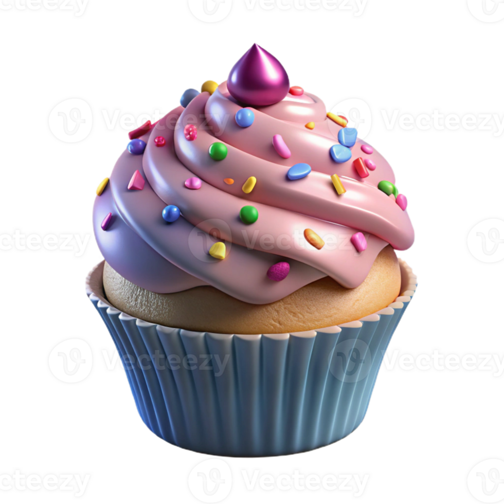 extraordinary creative Cupcake with Sprinkles Isolated for Bakery Menu png