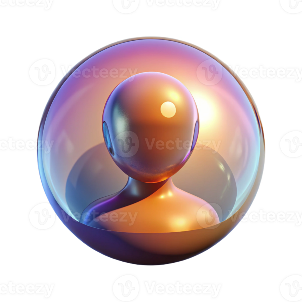 stunning rustic A single, glowing orb reflecting a distorted human face. Abstract style authentic png