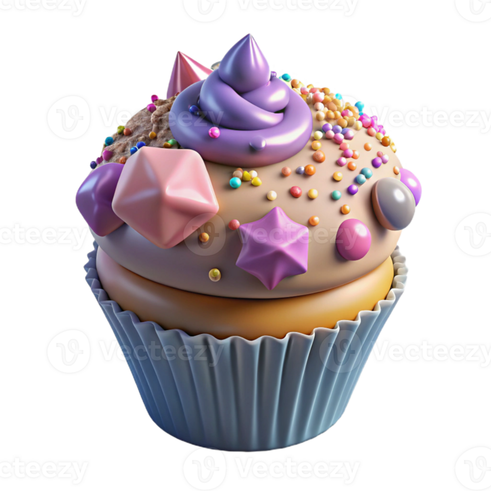 serene modern Cupcake with Sprinkles Isolated for Bakery Menu exclusive png