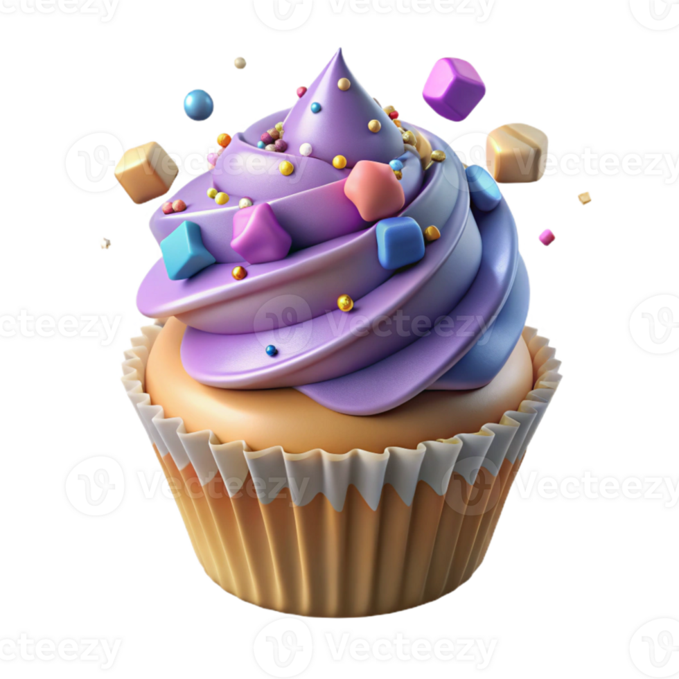 dramatic modern Cupcake with Sprinkles Isolated for Bakery Menu exclusive png