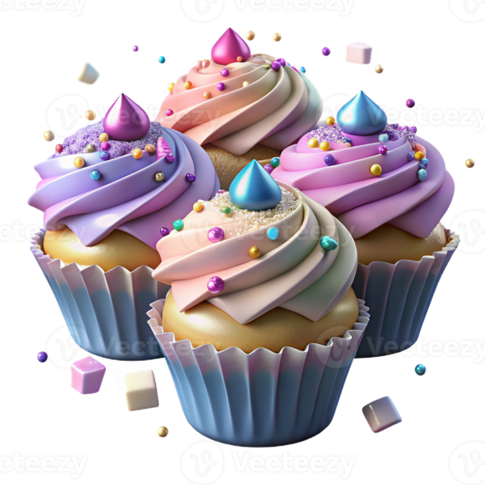 wonderful minimalist Cupcakes Frosted Sprinkles Transparent for Bakery Websites png