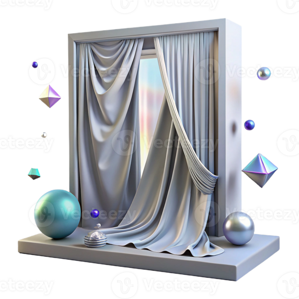 stunning artistic Curtains Draped Sheer Fabric Isolated Window Treatment high resolution png