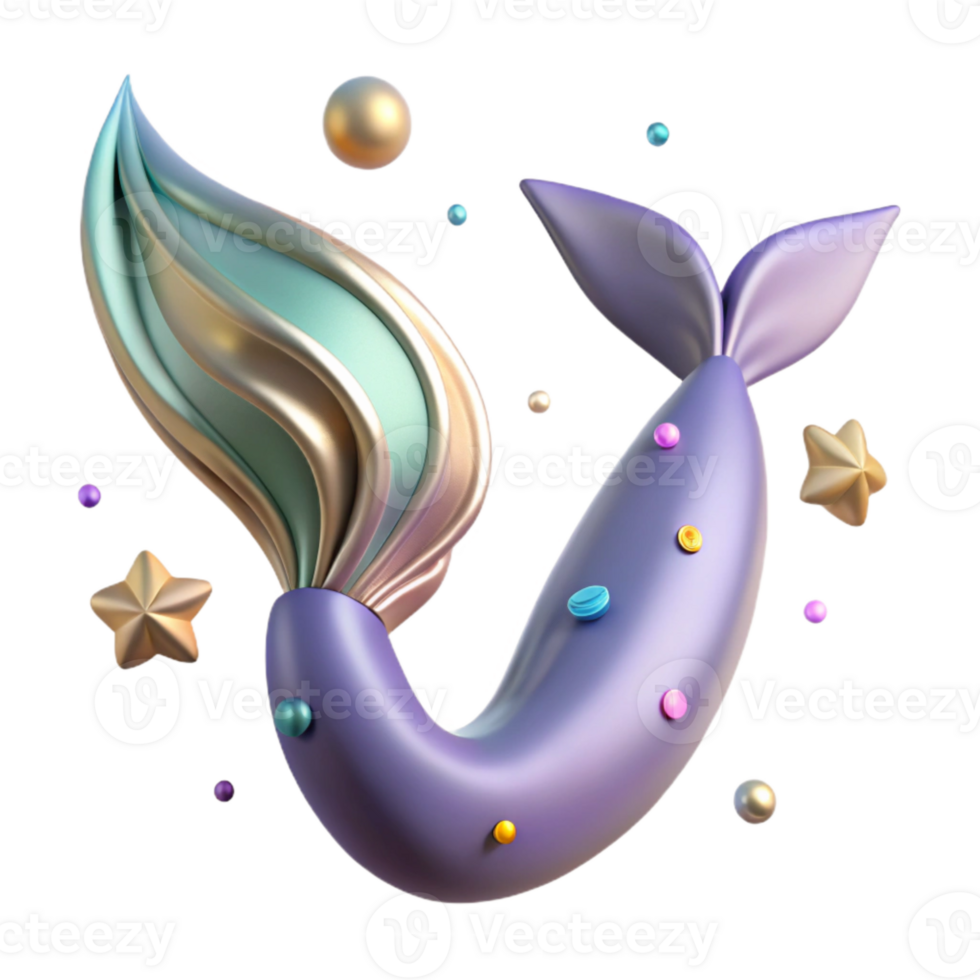 beautiful artistic Curved Mermaid Tail Elegant Shape Isolated high resolution png