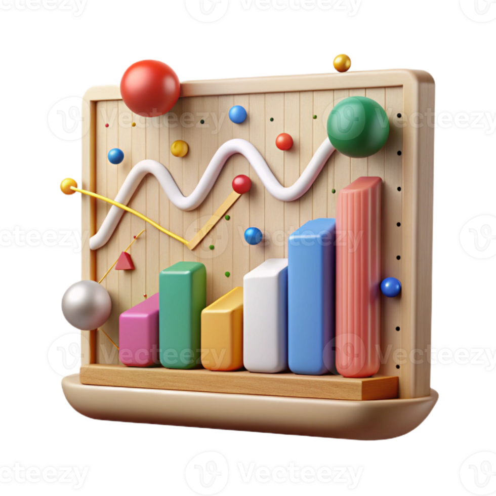 elegant traditional Cutout Line Chart with Data Points for Financial Analysis png